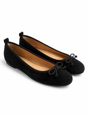 Modatope Black Suede Classic Bow Slip On Ballet Flats Women’s Size 11 NWOT